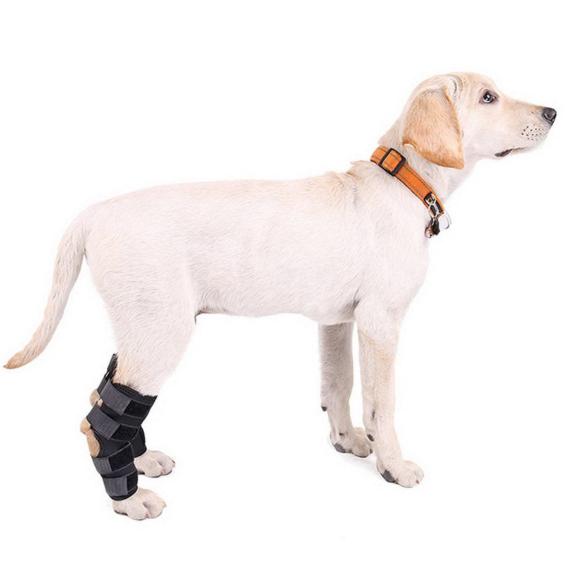 Zunea Dog Canine Rear Leg Hock Joint Brace 2Pack Hind Leg Wrap Protector and Extra Supportive, Leg Hock Joint Compression Sleeve for Wound Injury and Sprain Healing of Arthritis - (Black, L) Black