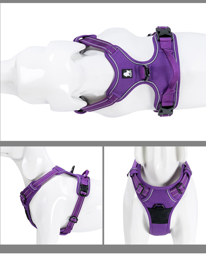 TrueLove Dog Harness TLH5651 No-pull Reflective Stitching Ensure Night Visibility, Outdoor Adventure Big Dog Harness Perfect Match Puppy Vest Now Available (Purple,XS) Purple XS