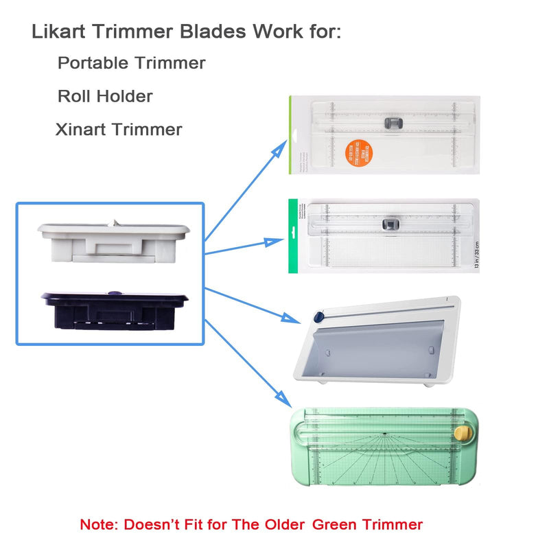 Likart 8 Pack Portable Trimmer Cutting Blades,Compatible for Cricut Paper Cutter/Cricut Roll Holder,Paper Trimmer Replacement Blades(6 Cutting Blades & 2 Scoring Blades) White+Black - PawsPlanet Australia