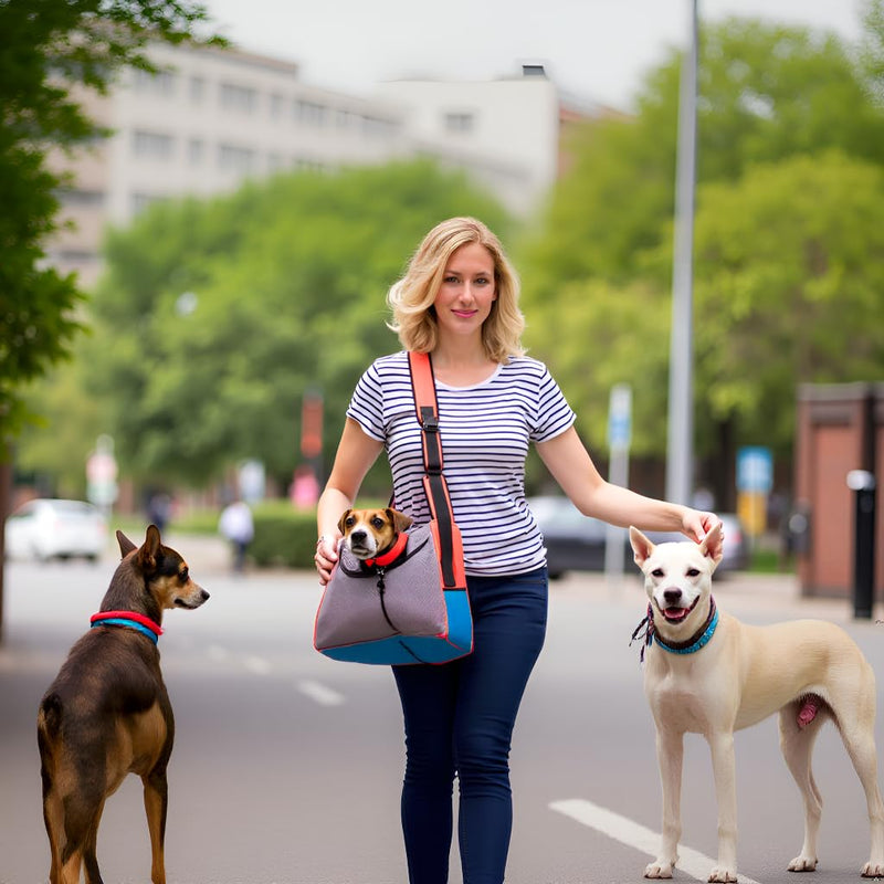 Small Dog Carrier Sling, Hands-Free Large Cat Carrier, Travel Pet Carriers, Breathable Mesh, Soft-Sided Crossbody Puppy Carrying Purse, for Pets, Walk, Vet, Hiking (Orange, Large) Orange - PawsPlanet Australia