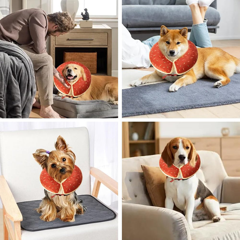Inflatable Dog Collar, Dog Collar Leak Protection with Adjustable Buckle, HMCEY Inflatable Collar Dog, Soft Protective Collar for Dogs, Post-Operative Neck Collar for Cats, Small, Medium and Large Pets - M