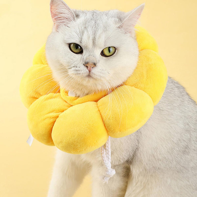 OUNONA Yellow Pet Protective and Long-Lasting Scratch Protection for Cats and Dogs, Cute and Creative Recovery Collar for Pets After Surgery