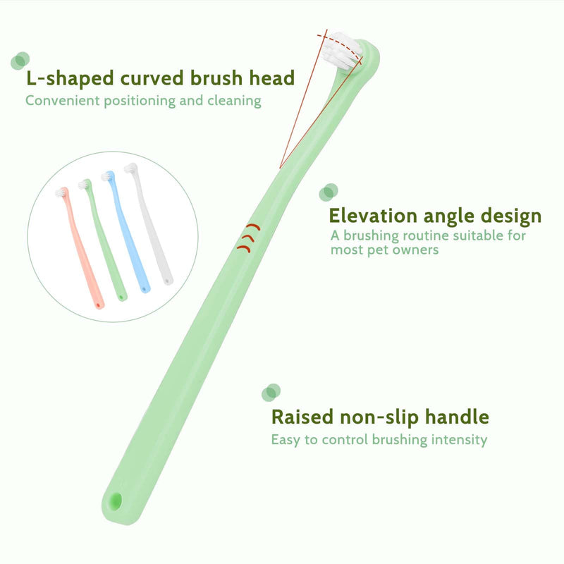 4 Pack Small Dog Toothbrush Pet Toothbrush Cat Tooth Brush Puppy Toothbrush Mini Head Soft Dog Cat Tooth Brush Deep Clean Kit for Puppy,Kitten,Small Dog & Cat,Portable Travel Friendly and Easy to Use - PawsPlanet Australia