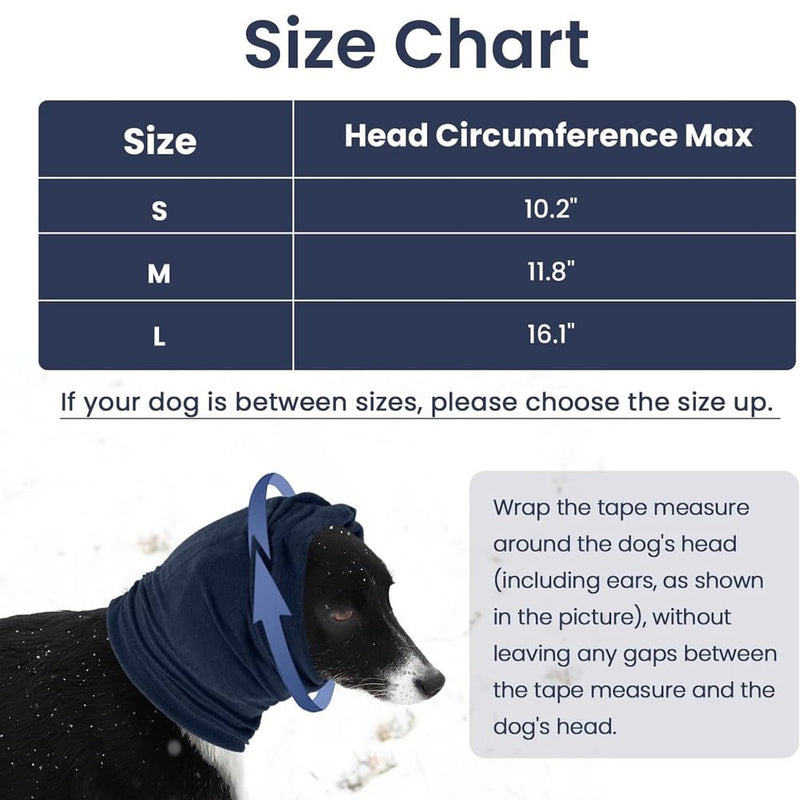 Dog Earmuffs Reduces Noise and Calms the Pet Easy to Wear Adjustable Soothing Hood for Dogs and Cats (Dark Blue/S) dark blue S