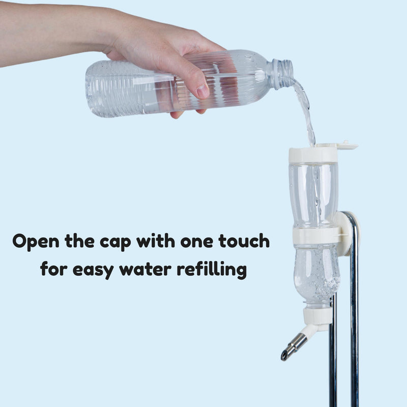 Leak-Proof Small Animal Water Bottle for Chinchillas, Birds, Hamsters, Guinea Pigs, Rabbits and Other Small Pets. (White, 8.12oz) White - PawsPlanet Australia