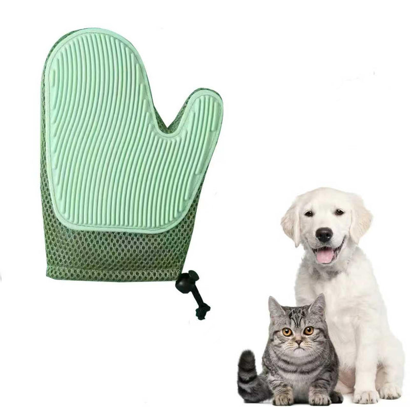 Pet Hair Remover Gloves Bath Brush Gentle Shedding Brushes,Pet Hair Remover Tool for Carpet, Curtain, Clothing, Couch, Car Seat (Green) green - PawsPlanet Australia