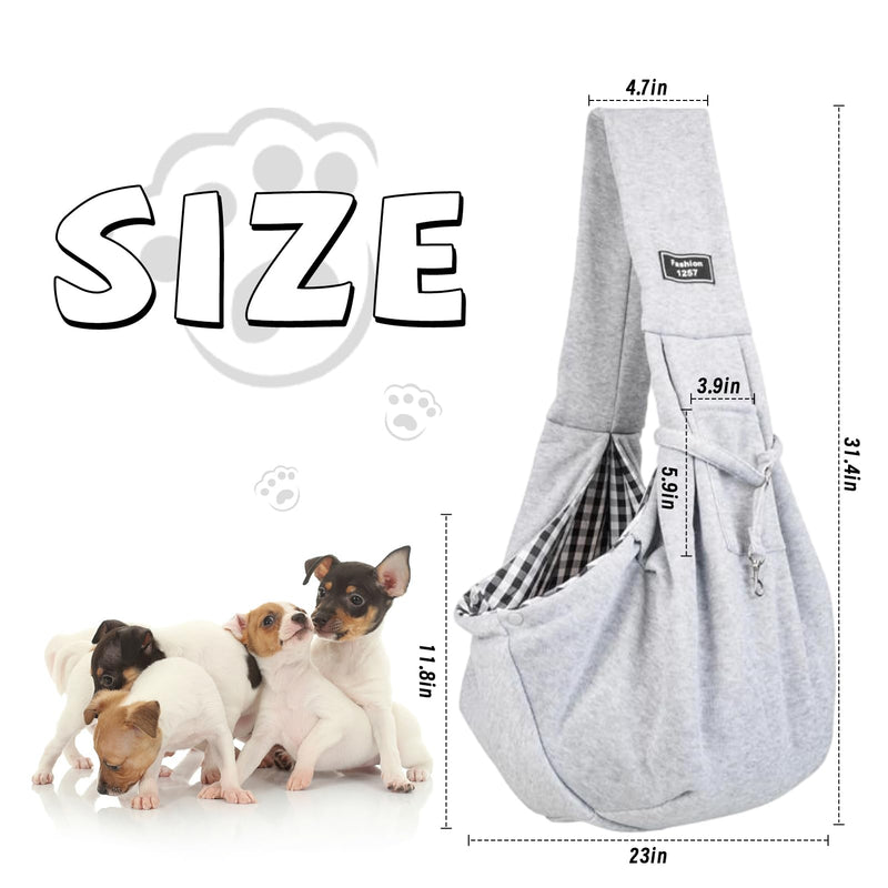 Dog and Cat Sling Carrier, Dog Carrier with Adjustable Opening Strap, Travel Bag for Small Dogs and Cats, Outdoor Travel Sling Carriers (Grey) Grey - PawsPlanet Australia
