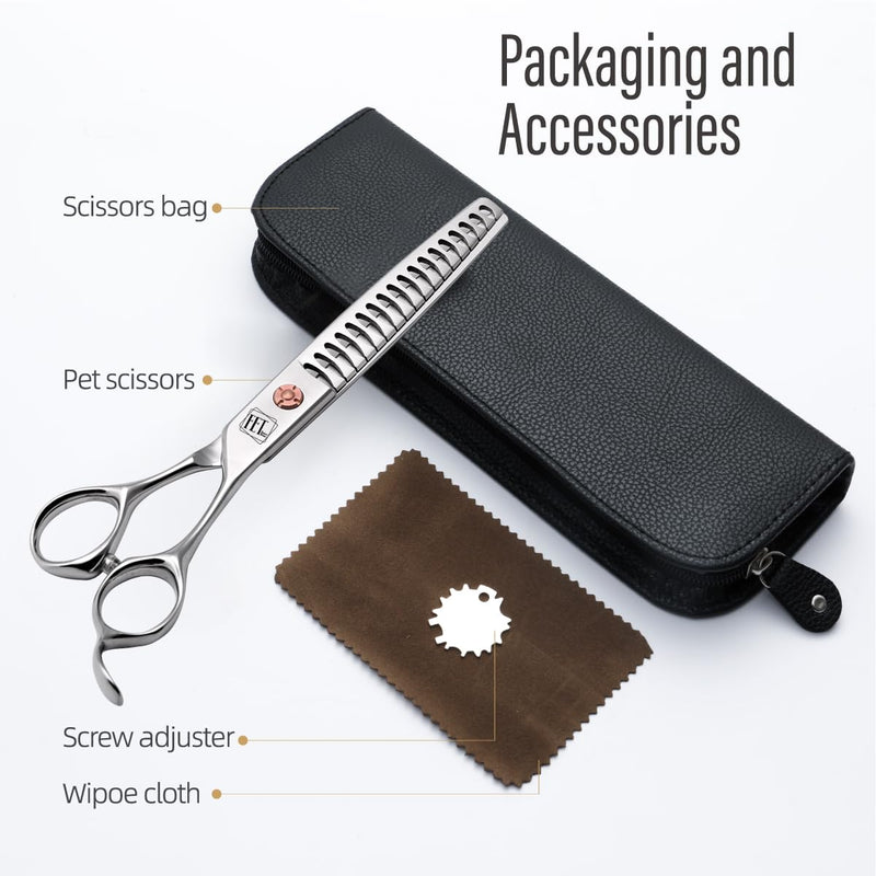 Dog Grooming Scissors: 7 inch Pet Chunker Shears Made Of Japanese 440c Advanced Stainless Steel Professional Grooming Scissors for Dogs Cats and Other Pets - PawsPlanet Australia