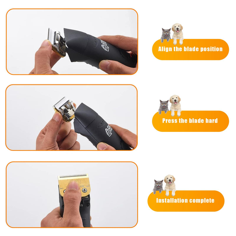 2PCS 10 Blades Dog Grooming Blades Compatible with Andis/Oster A5/Wahl KM-10 Series Dog Clippers Replacement Blades,Detachable Dog Clipper Blades(Gold 10#/2PCS) Gold 10#/2pcs - PawsPlanet Australia