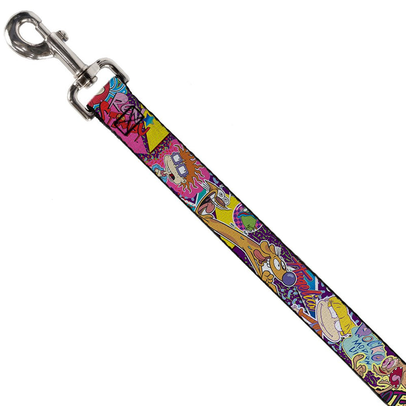 Dog Leash Nick 90s Rewind 7 Character 4 Logo Collage 6 Feet Long 1.0 Inch Wide 6 Feet Long - 1" Wide