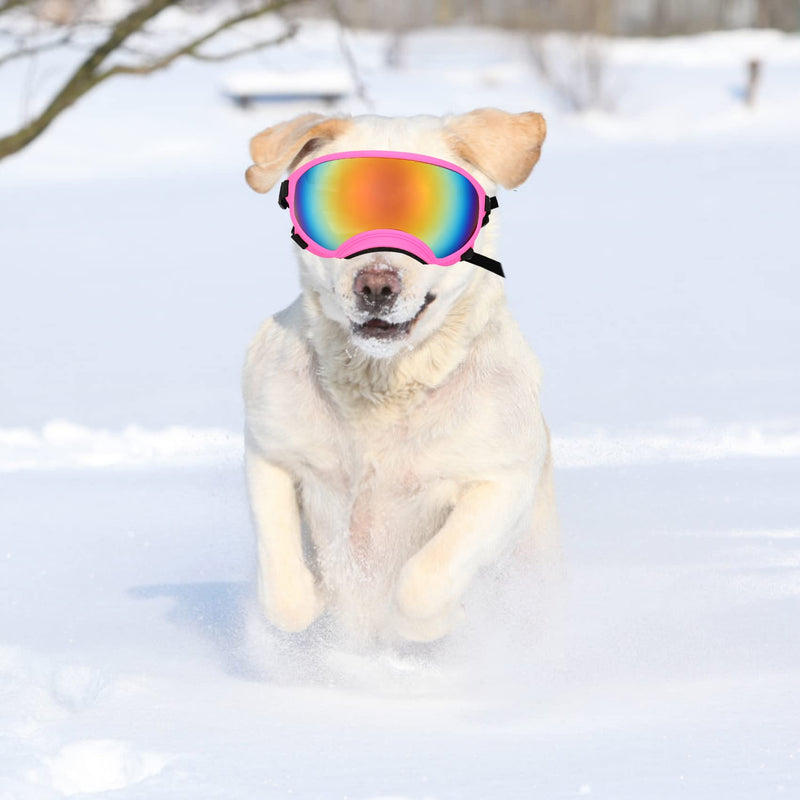 Large Dog Sunglasses Dog Goggles Pet Glasses Pet Eyewear with Adjustable Strap,Glasses for Medium Large Dog Swimming Skating Glasses UV Proof Windproof Dustproof Pink - PawsPlanet Australia