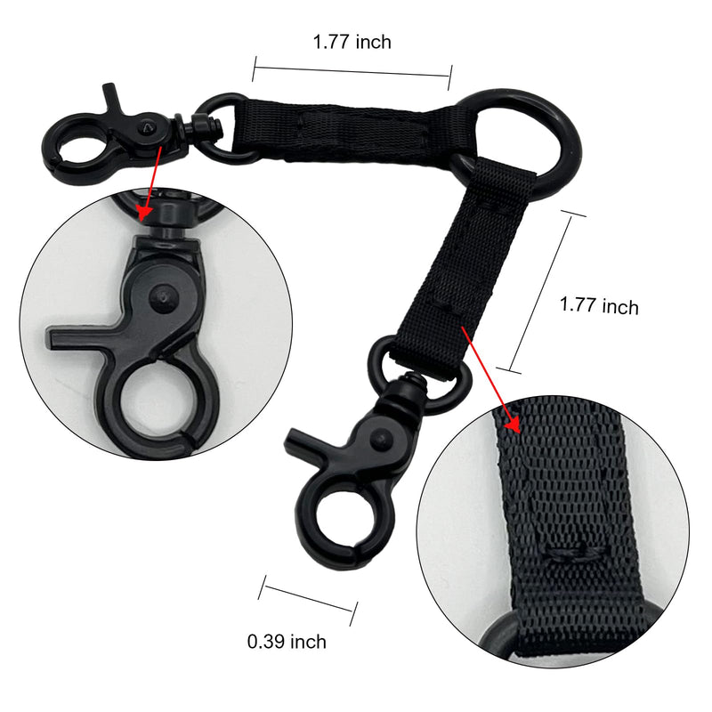 Double Headed Hook pet Safety Nylon 2 Way Coupler with Nickel Plated Swivel Clip - PawsPlanet Australia