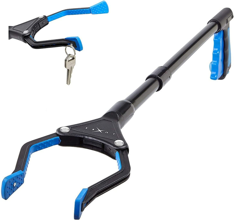 Grabber Reacher Tool - 26" Steel Portable Pick Up Stick - Strong Grip Magnetic Tip for Store Shelves Lightweight Garbage Litter Trash Picker Claw Grabber Tool for Elderly - by Luxet (Pink/Blue) Pink / Blue - PawsPlanet Australia