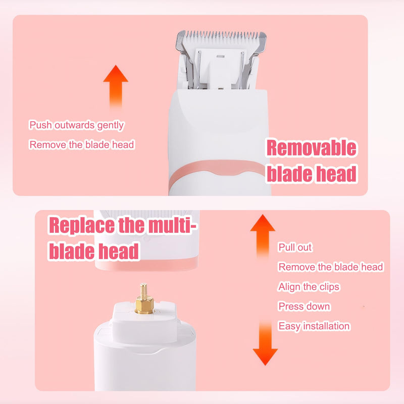 Dog Clippers, 4 in 1 Dog Grooming Kit, Cordless Pet Trimmer for Dogs & Cats, Rechargeable Low Noise USB Pet Shaver Grooming Set for Paws, Eyes, Ears, Face Matted Hair