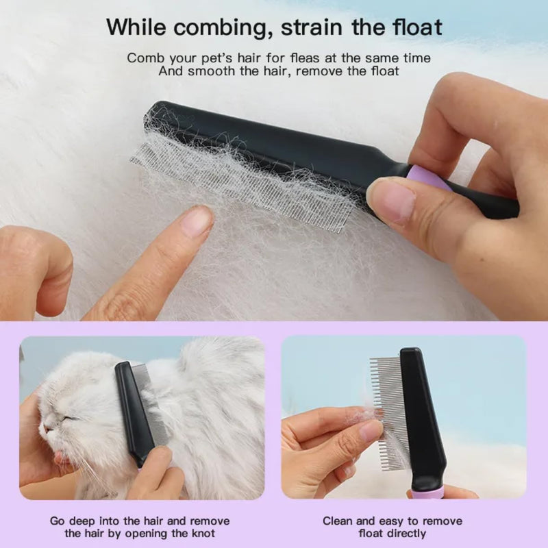 5-in-1 Professional Pet Grooming Kit for Dogs & Cats – Nail Clippers with Safety Guard, Stainless Steel Metal Comb, Double-Sided Pin & Bristle Brush, Dematting Knot Comb