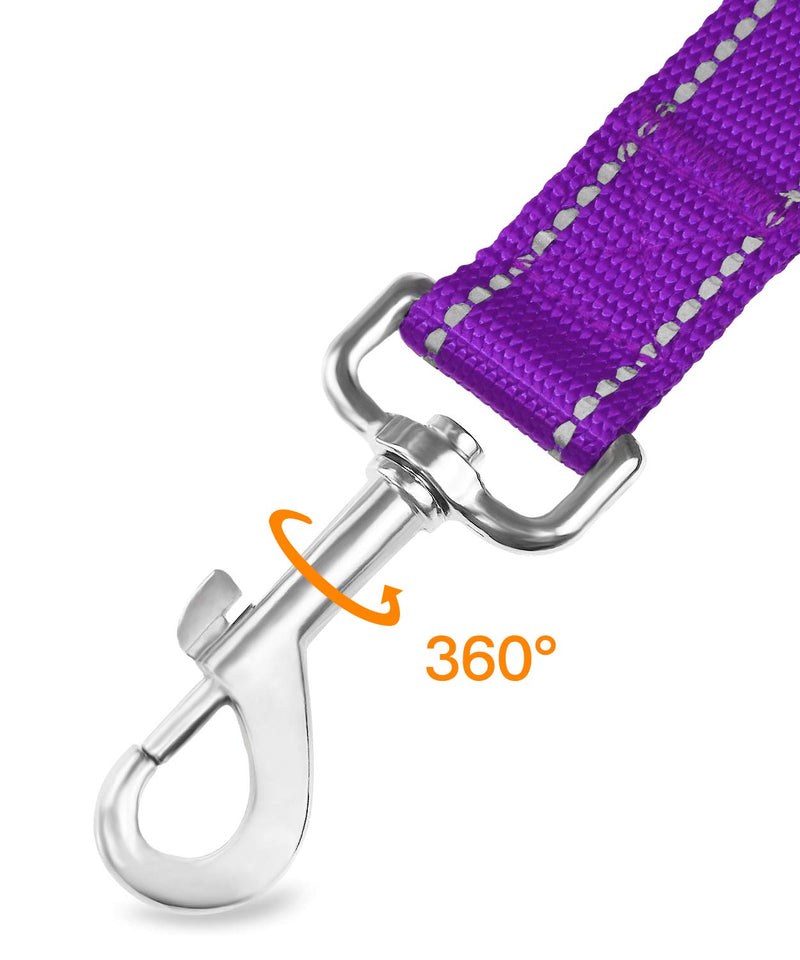 Joytale 6FT×1'' Dog Leash and Dog Collar (18-28"), Reflective Soft Neoprene Padded Pet Collars and Leashes for Extra Large Dog, Purple - PawsPlanet Australia