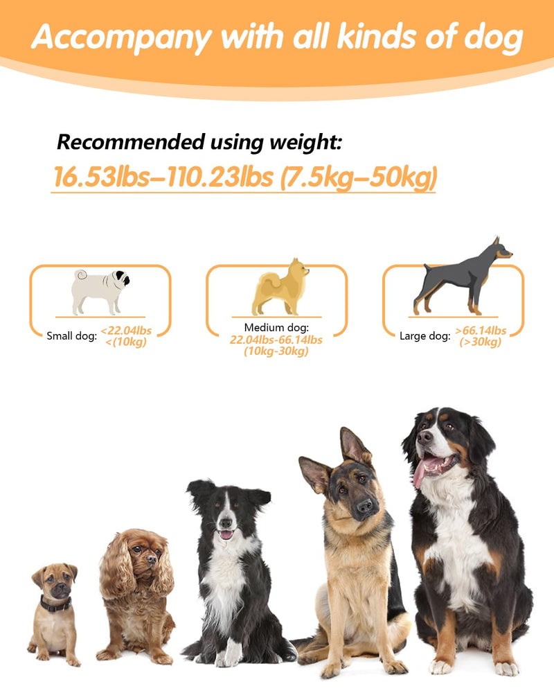 Hands Free Dog Leash, Multifunctional Crossbody Heavy Duty Dog Leash, 9.5 ft Long Dog Leash with Safety Buckle for Medium and Large Dogs Walking, Jogging, Running,Training (5.9-9.5ft). 9.5 Ft-DuckGrey - PawsPlanet Australia