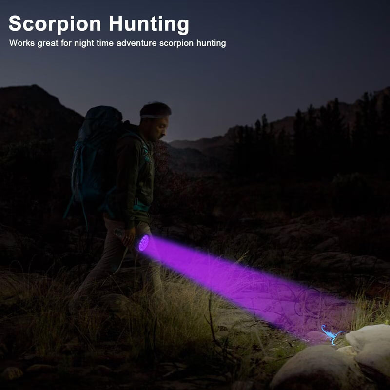 ESCO LITE Blacklight Flashlight 128 LED UV Flashlight, Upgraded Bright 395nm Handheld Ultraviolet Flashlight for Pet Urine Detection, Scorpion Hunting - PawsPlanet Australia