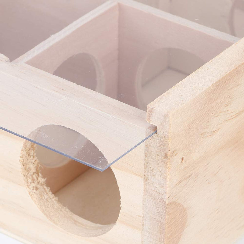 Hamster Maze Toy, Wood Rat House with Organic Glass Interactive Intelligent Small Pet Toy for Rat Hamsters - PawsPlanet Australia