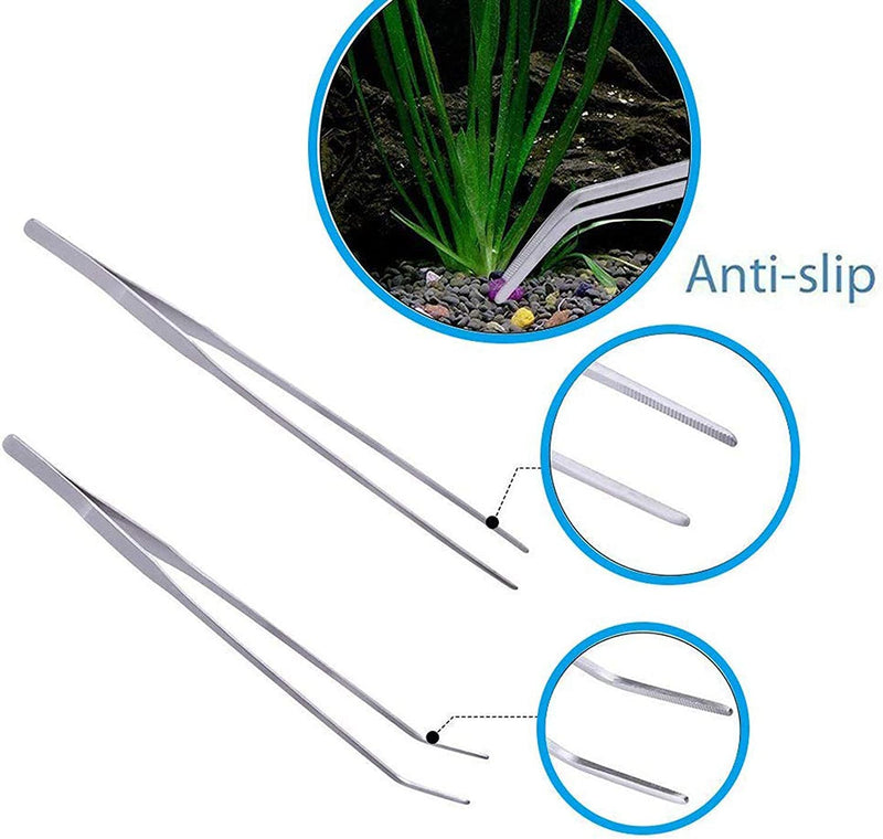 15in Aquascape Tools, 4 in 1 Long Aquarium Tweezers Scissors Spatula, Stainless Steel Aquatic Plants Aquascaping Tools Set for Fish Starter Kits, Aquariums Tank and Terrarium 15in - PawsPlanet Australia