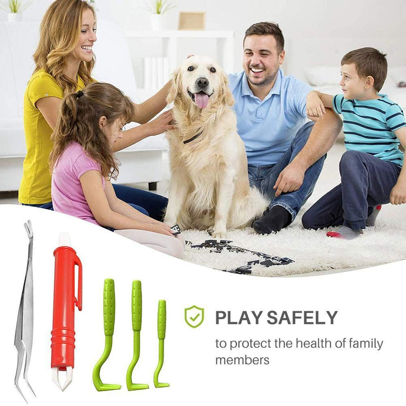 Tick Remover Tool Set, 7 Piece Pet Dog Tick Remover Tool Set Tick Hook Flea Tick Tweezers Clip Remover Flea Comb Magnifying Glass for Dogs Cats - PawsPlanet Australia