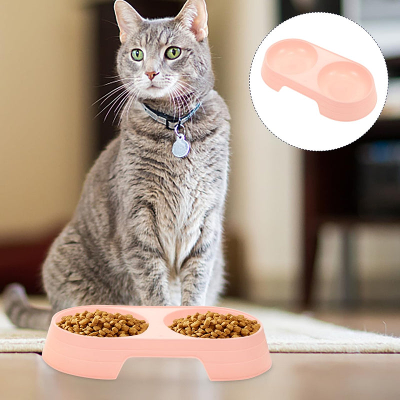 balacoo Pcs Double Cat Bowl: Raised Food Bowl, Cat Feeding Basin, Plastic, Overflow, Travel Dog Tray, Skid Tray, Bowls, Water and Food - PawsPlanet Australia