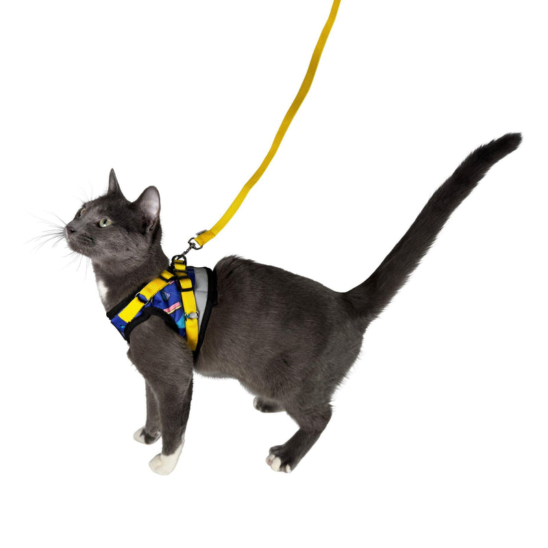 Travel Cat Harness and Leash Set - Adjustable Fit Harness and Reflective Strap - Comfort Walking Vest for Kitten for Outdoor Walking, Hiking (Medium, 90s Cat) Medium - PawsPlanet Australia