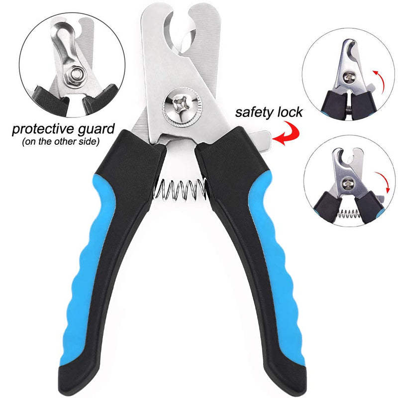Freewindo Heavy-Duty Dog Grooming Scissors Kit, Safety Round Tip, Stainless Steel Scissors and Nail Clippers for Grooming Full Body - PawsPlanet Australia