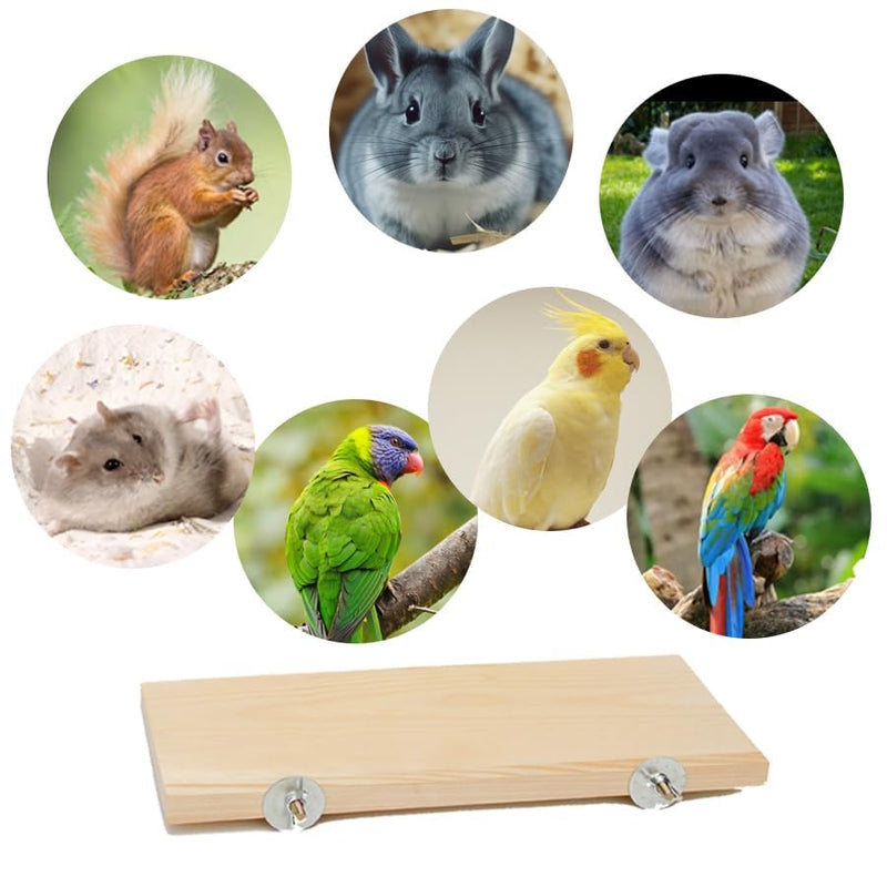 3 Pack Bird Perch Stand 12.4×5.3 Inch- Rectangular Wood Platform Wood Perch Stand Board Shelf for Parrot, Lovebird, Hamster, Guinea Pig, Chinchilla - PawsPlanet Australia