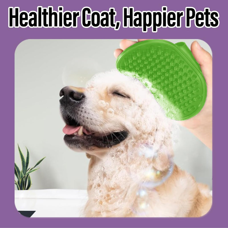 2 Pcs Self Cleaning Deshedding Dog Brush & Bath Brush - Skin Friendly Shedding Grooming Tool For Dogs, Cats And Puppies, Premium Pet Supplies, Green - PawsPlanet Australia