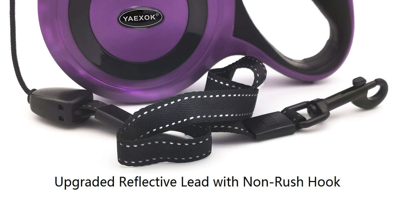 Heavy Duty Retractable Dog Leash 26ft,Pet Long Walking Leashes Leads for Small Medium Large Dogs Doggie Up to 110lbs (Purple) Purple - PawsPlanet Australia