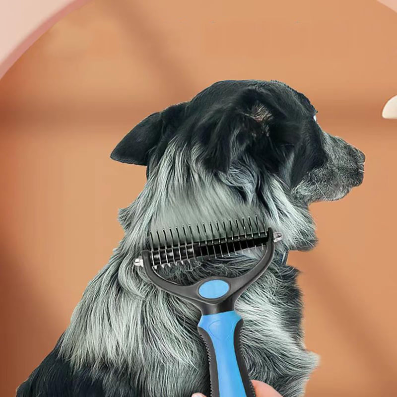 Pet Dematting Tool 2 Pack Double Sided Undercoat Rake & Dematting Comb for Cats and Dogs for Detangling Matted or Knotted Undercoat Hair (Black, Small) Black - PawsPlanet Australia