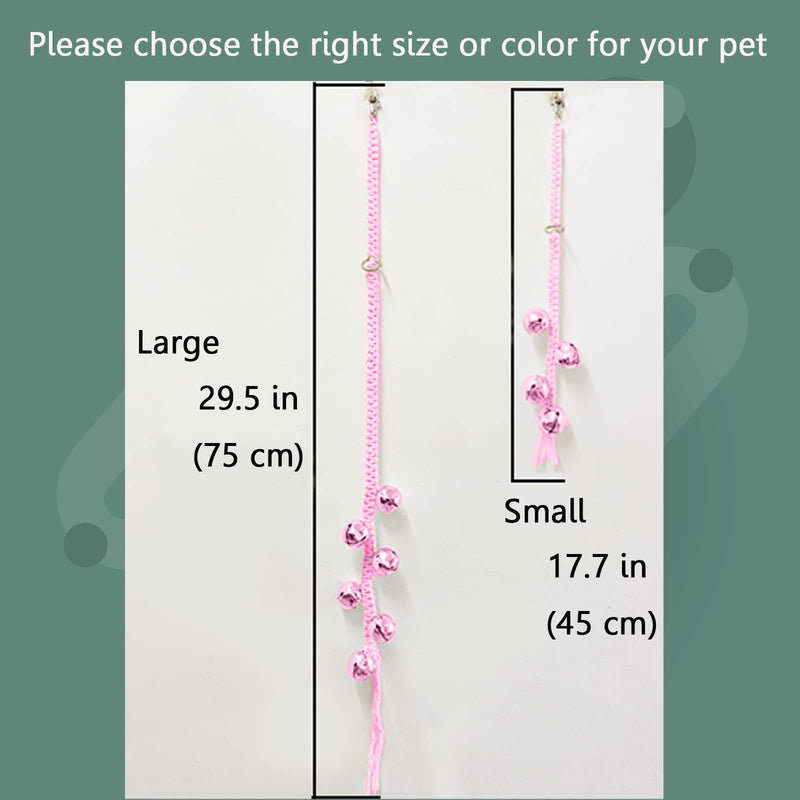 Dog Hanging Doorbells| 6 Extra Loud Dog Potty Training Bells| Adjustable Durable Braided Rope Door Bell for Dogs to Ring to Go Outside(Pink, Large) Pink - PawsPlanet Australia