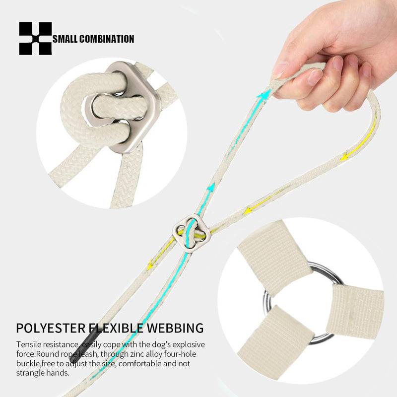 Adjustable Dog Harness with Leash Set, Reflective Padded,Matching Lead Rope (Cream-Coloured, XXXS) Beige - PawsPlanet Australia