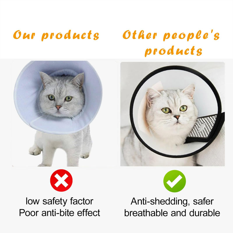 Cat neck brace, 2 PCS Lightweight plastic protective collar, cat collar, lick protection, soft for pets, post-operative anti-bite, soft for cats and small dogs, neck circumference