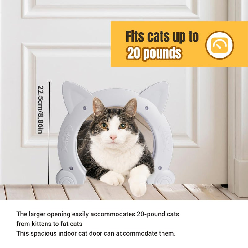 Cat Door Interior Door, Back Friendly Cat Door, No Flap, Holds Up to 20 Pounds for Cats, Dogs and Kittens - PawsPlanet Australia