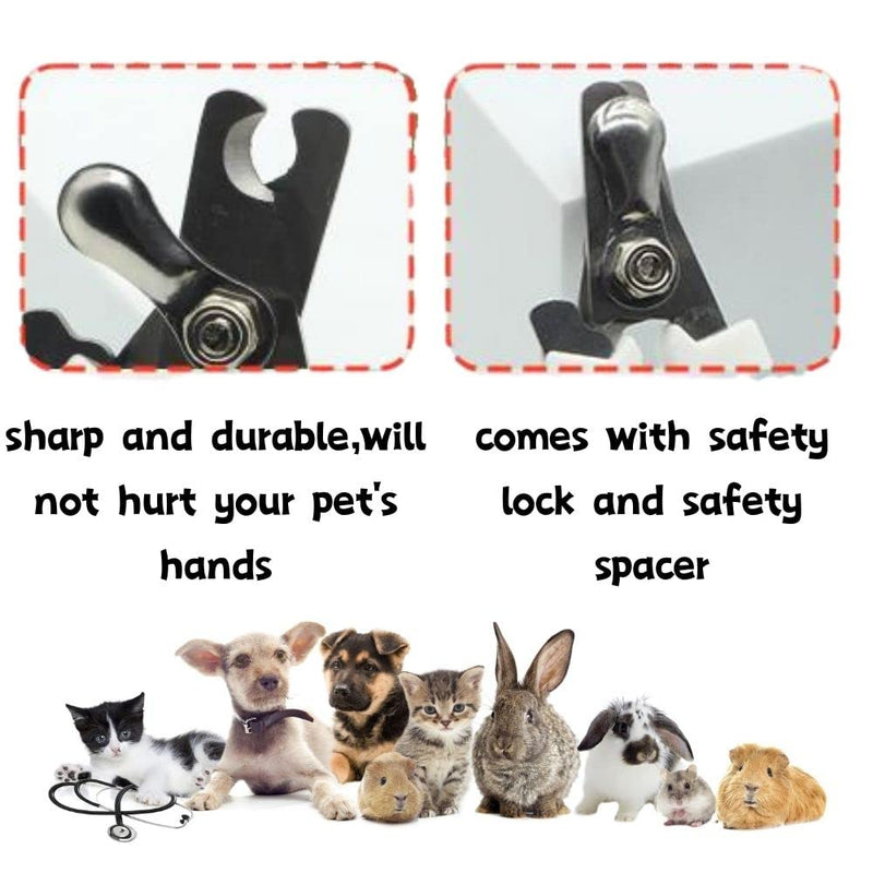 Rabbit Professional Nail Clippers Grooming Kit with Pet Shedding Slicker Brush, Pet Grooming Comb, Nail Clipper Trimmer for Rabbit, Puppy, Kitten, Guinea Pig, Hamster, Ferret (4PCS) 4PCS