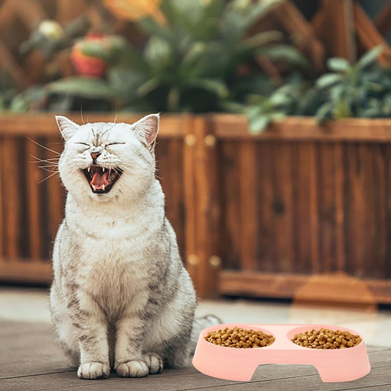 balacoo Pcs Double Cat Bowl: Raised Food Bowl, Cat Feeding Basin, Plastic, Overflow, Travel Dog Tray, Skid Tray, Bowls, Water and Food - PawsPlanet Australia
