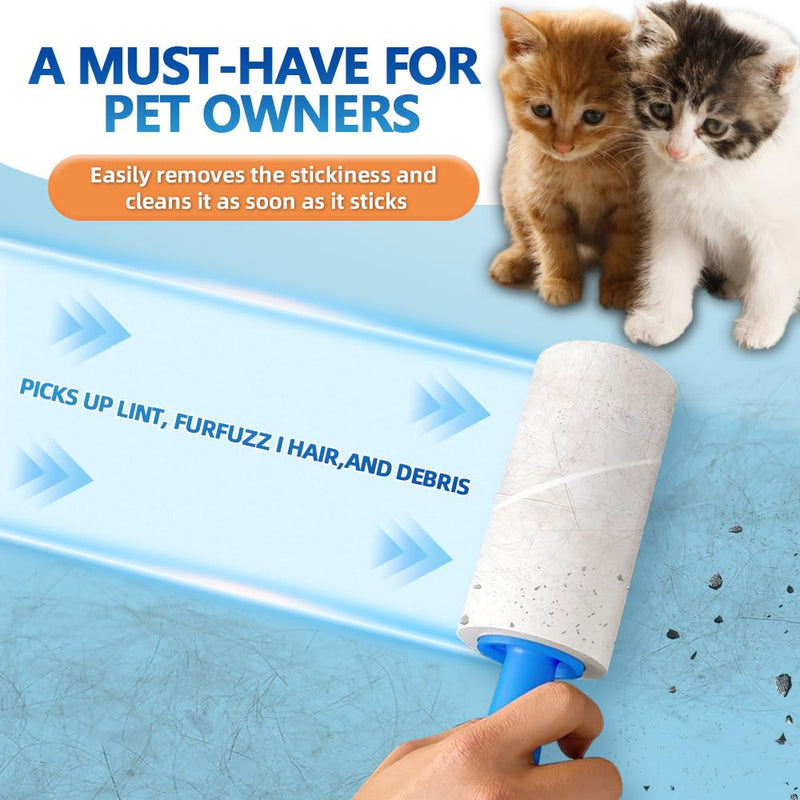 Mucilaginator Pet Hair Adhesive Roller，Removable Cleaning Tape Brush Paper Hair Replacement Roller, 600 Sheet Value Set Roller for Furniture, Clothing and More,Pet Lovers Dogs and Cats - PawsPlanet Australia