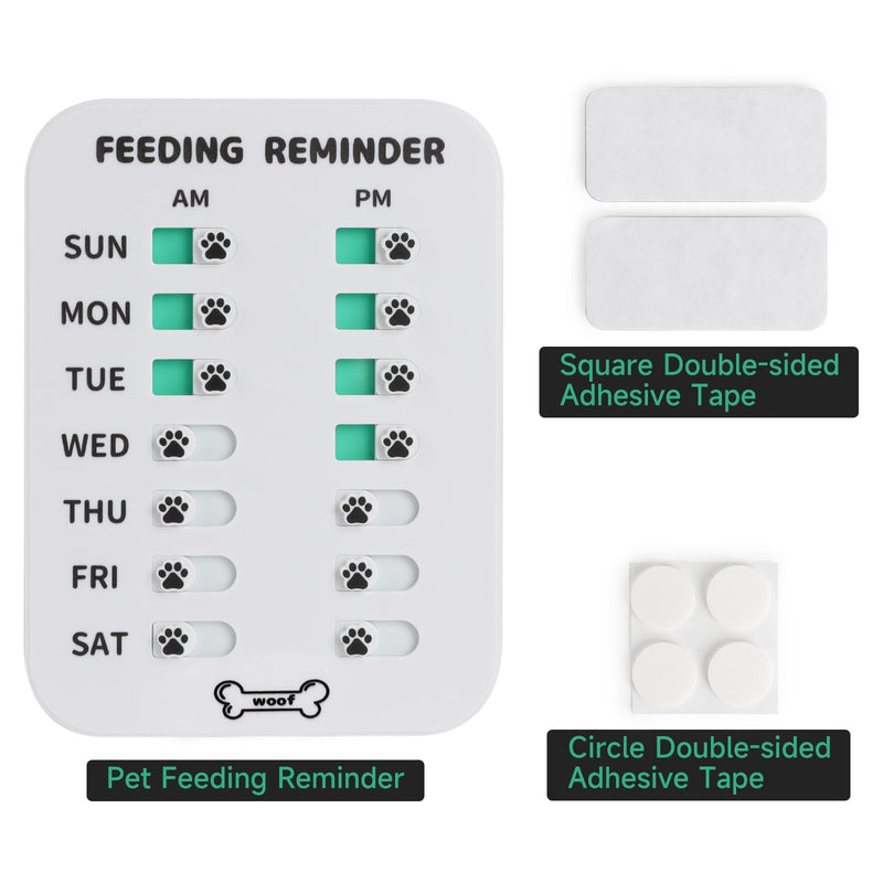Dog Feeding Reminder, Magnetic Reminder Sticker, AM/PM Daily Indication Chart Feed Your Pets, Fridge Magnets and Double Sided Tape, Helps You to Track Pet Feeding & Medication (White) Cute Dog Bone - PawsPlanet Australia