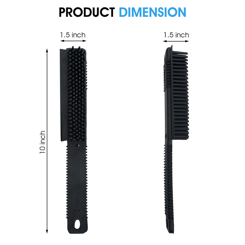 Nanoskin Rubber Pet Hair Brush [85-600],Black - PawsPlanet Australia