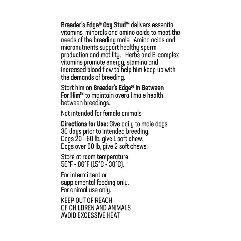 Breeder's Edge Oxy Stud- Male Performance Supplement- for Medium & Large Dogs- 60ct Soft Chews - PawsPlanet Australia