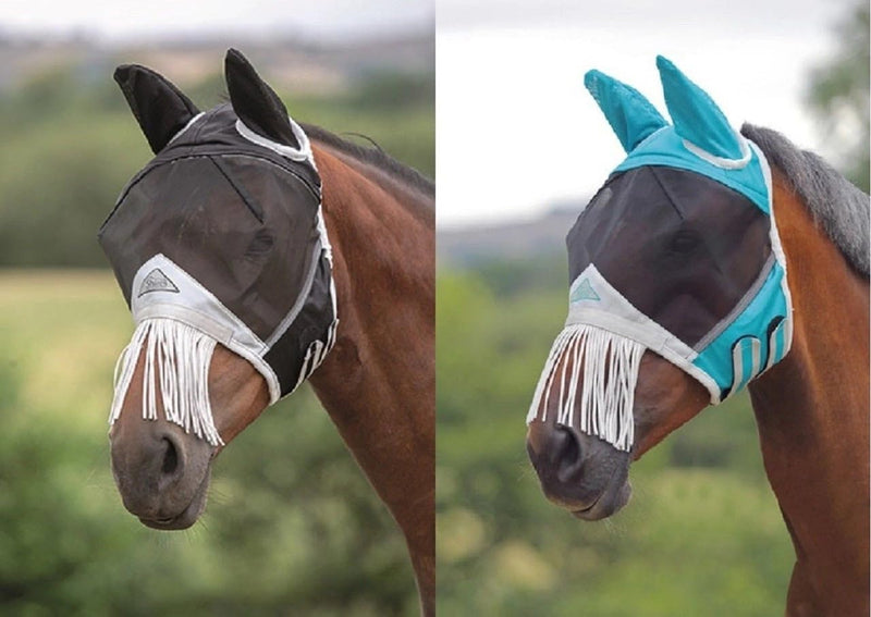 FINE MESH Fly MASK with Nose Fringe (Small Pony, Teal)