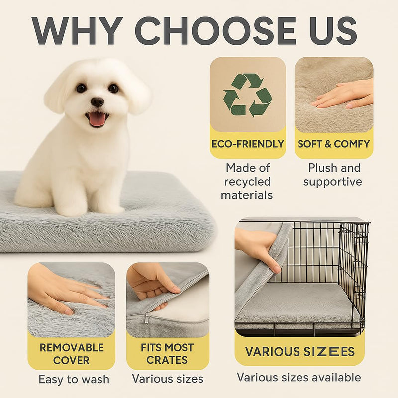 Dog Bed with Removable Cover, Orthopedic Dog Bed (Medium) - Premium Quality, Washable & Portable,Multiple Sizes, Stylish Design, Removable Cover, Size(19.68 x 15.74 X 2) inch Medium - PawsPlanet Australia