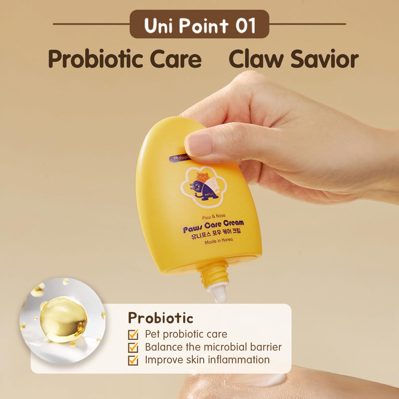UNIPAWS Probiotic Moisturizing Cream for Dogs & Cats – Organic & Lick-Safe Relief for Dry, Cracked, Itchy Paws, Noses, Elbows & Ears – Skin-Care, Non-Greasy Formula, Made in Korea, 2.1 oz / 60g Paw & Nose Cream - PawsPlanet Australia