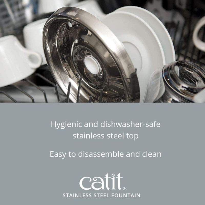 Catit Fresh & Clear Stainless Steel Cat Water Fountain, 50023 64 fl. oz. - PawsPlanet Australia