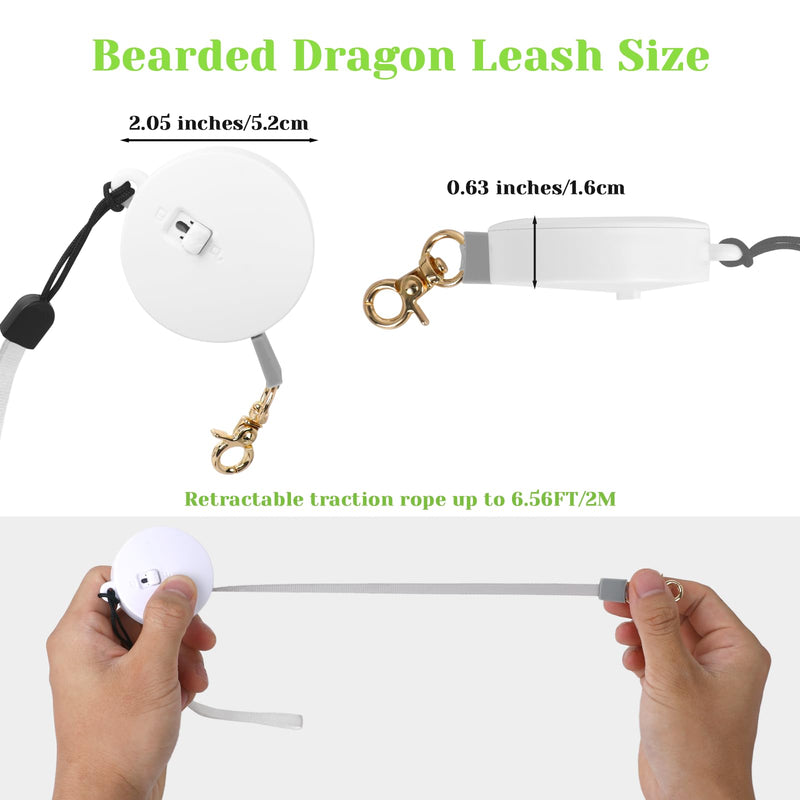 3 Pack Bearded Dragon Harness and Leash Set, Bearded Dragon Leash, Soft Leather Harness with 6.56FT/2M Retractable Leash, Small Animal Easy Walk Harness for Ferret, Rabbit, Hamster, Lizard (Black) Black - PawsPlanet Australia