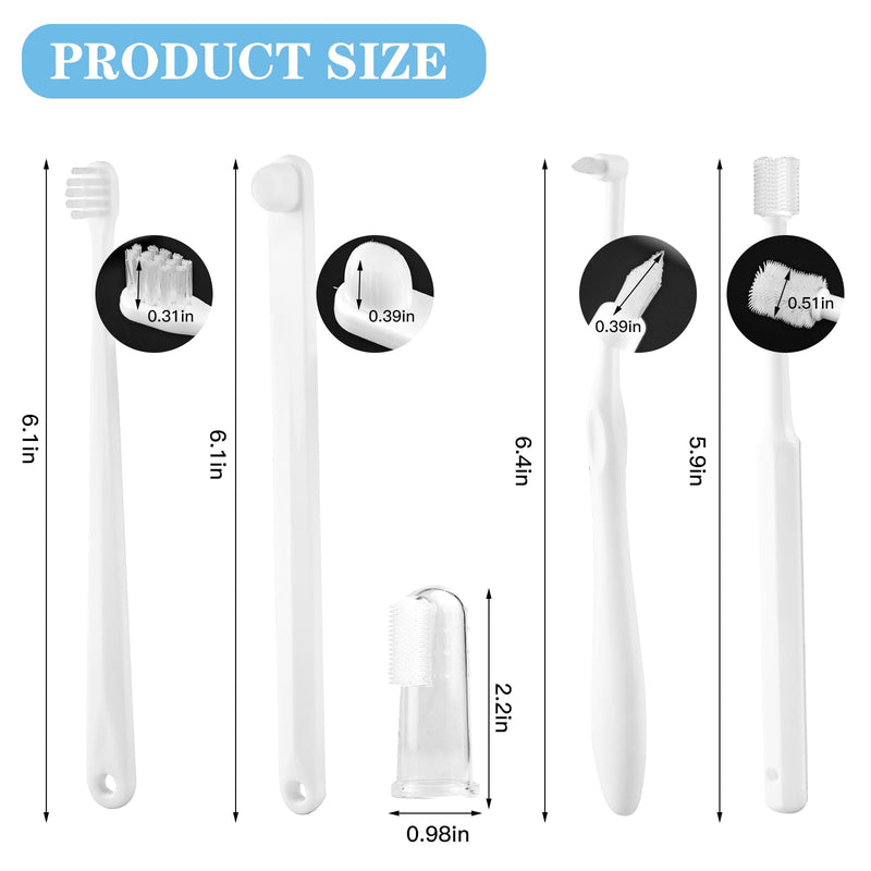 Dog Toothbrush Brushing Kit, Cat Tooth brushing Kit, Suitable for All Cats and Dogs Dental Care. White, Soft Bristles, Pet Toothbrush Kit Meets All Cleaning Needs, Multi-Functional Dental Cleaning - PawsPlanet Australia