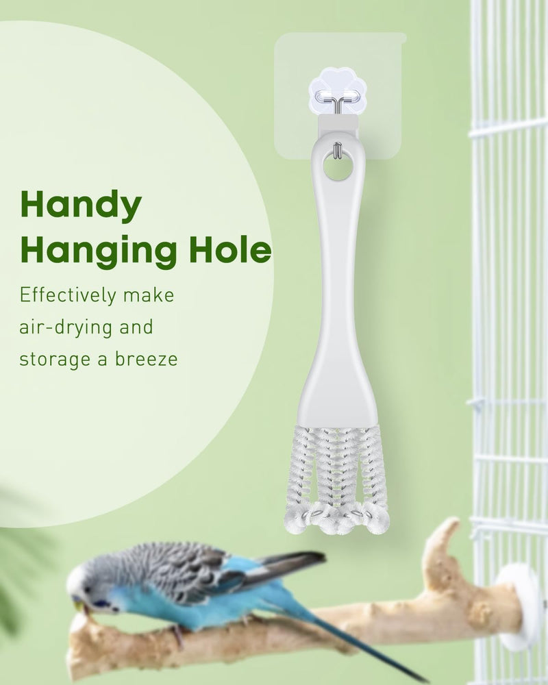 Pawfly 2 Pcs Bird Cage Cleaner Brush, 2-in-1 Bird Cage Cleaning Brush, Bird Poop Remover for Perches, Kennels & Small Animal Cages, Bird Cage Accessories, Bird Droppings Removal Brush 2pcs Cleaner Brush - PawsPlanet Australia