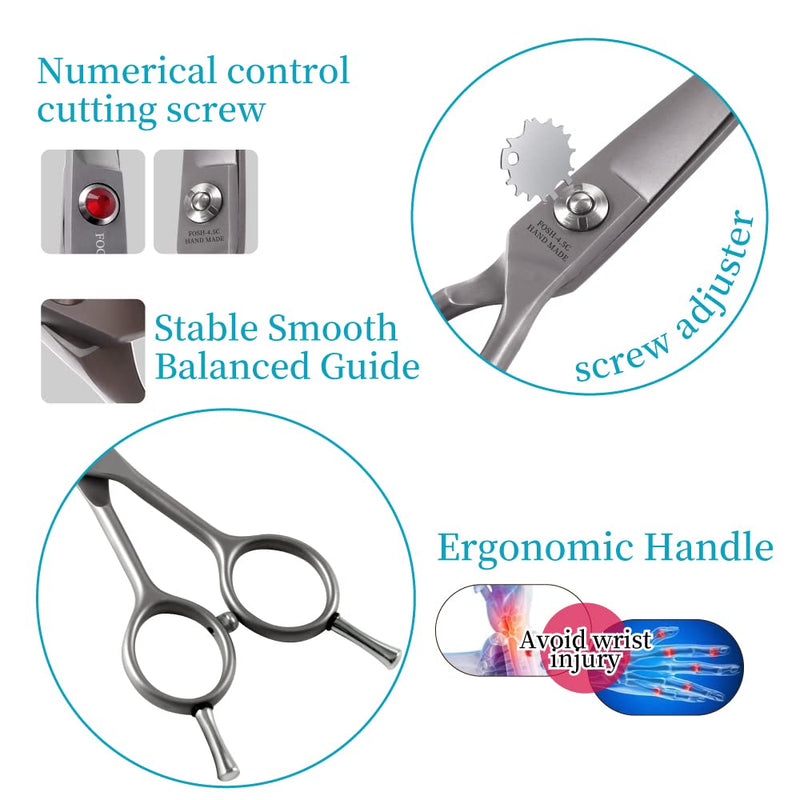 4.5" Curved Dog Scissors for Grooming Face and Paws with Safety Round Tip for Small Dogs Face Paw Ears Trimmer Professional Small Cat Grooming Shears (4.5" Curved, Gray) Curved Shears 4.5 inch - PawsPlanet Australia